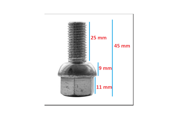 Kulskruv för hjul M12x1,5