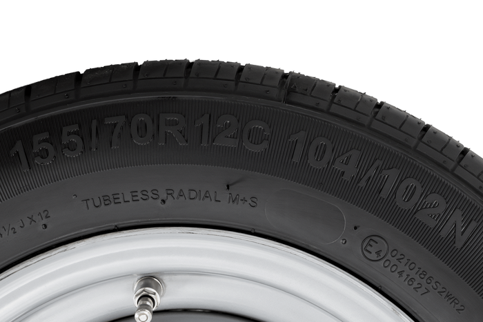 Förstärkt hjul för släpvagn DÄCK KENDA 155/70 R12C 104/102N KENDA FÄLG 4.5Jx12"H2 5x112 ET:20