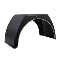 Dubbelskärm för släpvagn 15-16" DOMAR DK3120 platt hjulhus 1000/510mm med vit fälg
