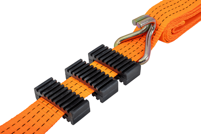 Set med fyra 3-punkts transportbälten med spännare för UNITRAILER-släpvagn 3m/50mm/4t orange