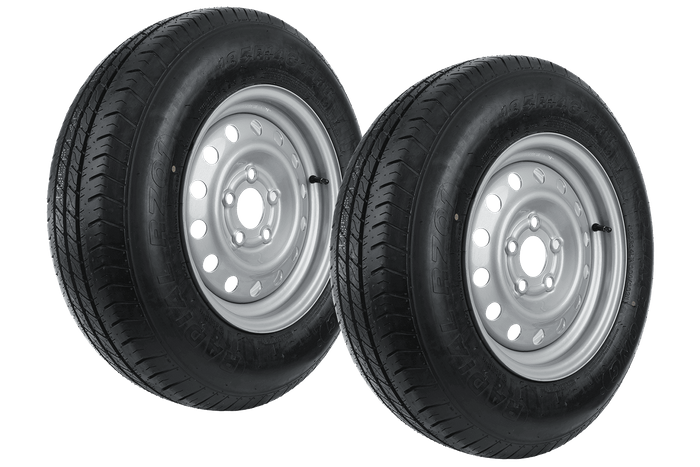 Set med två förstärkta hjul för släpvagn LINGLONG TIRE 185/80 R14C 104/102N UNITRAILER FÄLG 5.5Jx14"H2 5x112 ET:30