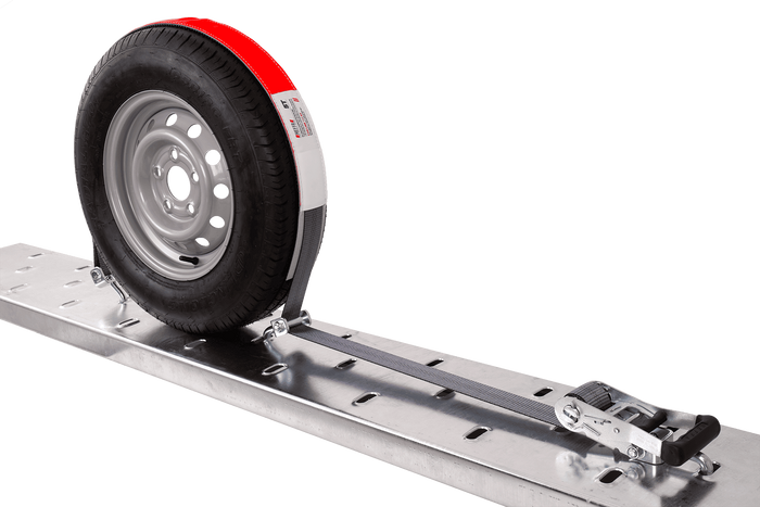Set med fyra HEFFA CARLINE 130 släpvagnstransportremmar, hjulsäkringsremmar 5m/50mm/5t VDI 2700