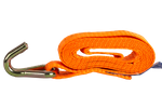 Set med fyra UNITRAILER 2m/25mm/1t orange transportband med spännare