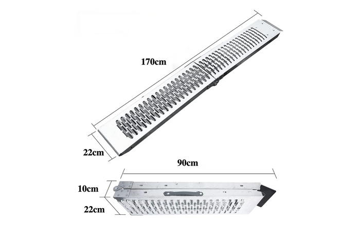 UNITRAILER ALR004 hopfällbar ramp stålramp för släpvagn 170 cm 227 kg