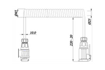 KAMAR E1384-A spiralkabel 1,5m 12V-kontakt/uttag 13-polig