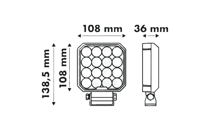 LED-arbetslampa spotlight LAYTZ LY7107 64xLED 6400lm kvadratisk