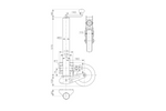 WINTERHOFF VK 60-BLH-255 SB automatiskt stödhjul med handtag 500kg 60mm 670-905mm
