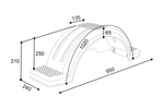 Skärm för båttrailer 13" DOMAR D20422 hjulhus 950/240mm