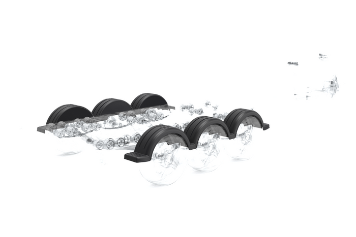 Set med två stänkskärmar för en 13-14" DOMAR D20422 båttrailer, hjulhus 950/240mm