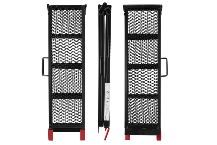 ProPlus 390094 hopfällbara ramper stålramper för släpvagnar 203 cm 680 kg set om 2
