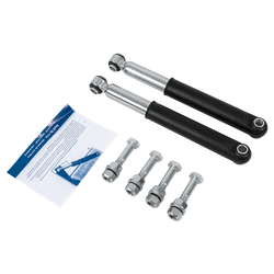 Set med två KNOTT 990001 stötdämpare för släpvagnsaxlar 750-1800 kg för enkel- och tandemaxlar
